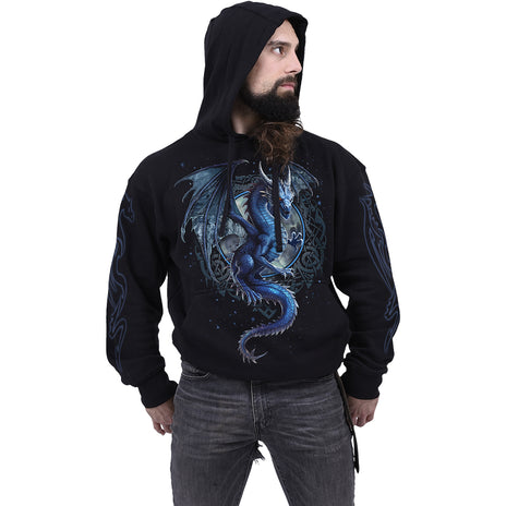 STORM DRAGON - Felpa con cappuccio nera