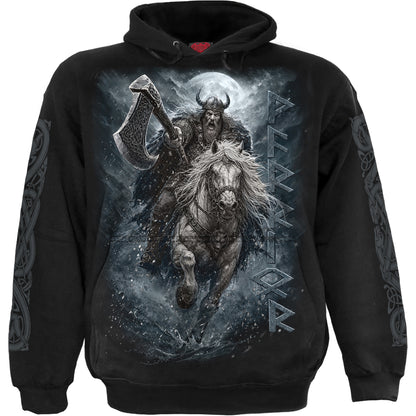 VIKING RAMPAGE - Felpa con cappuccio nera