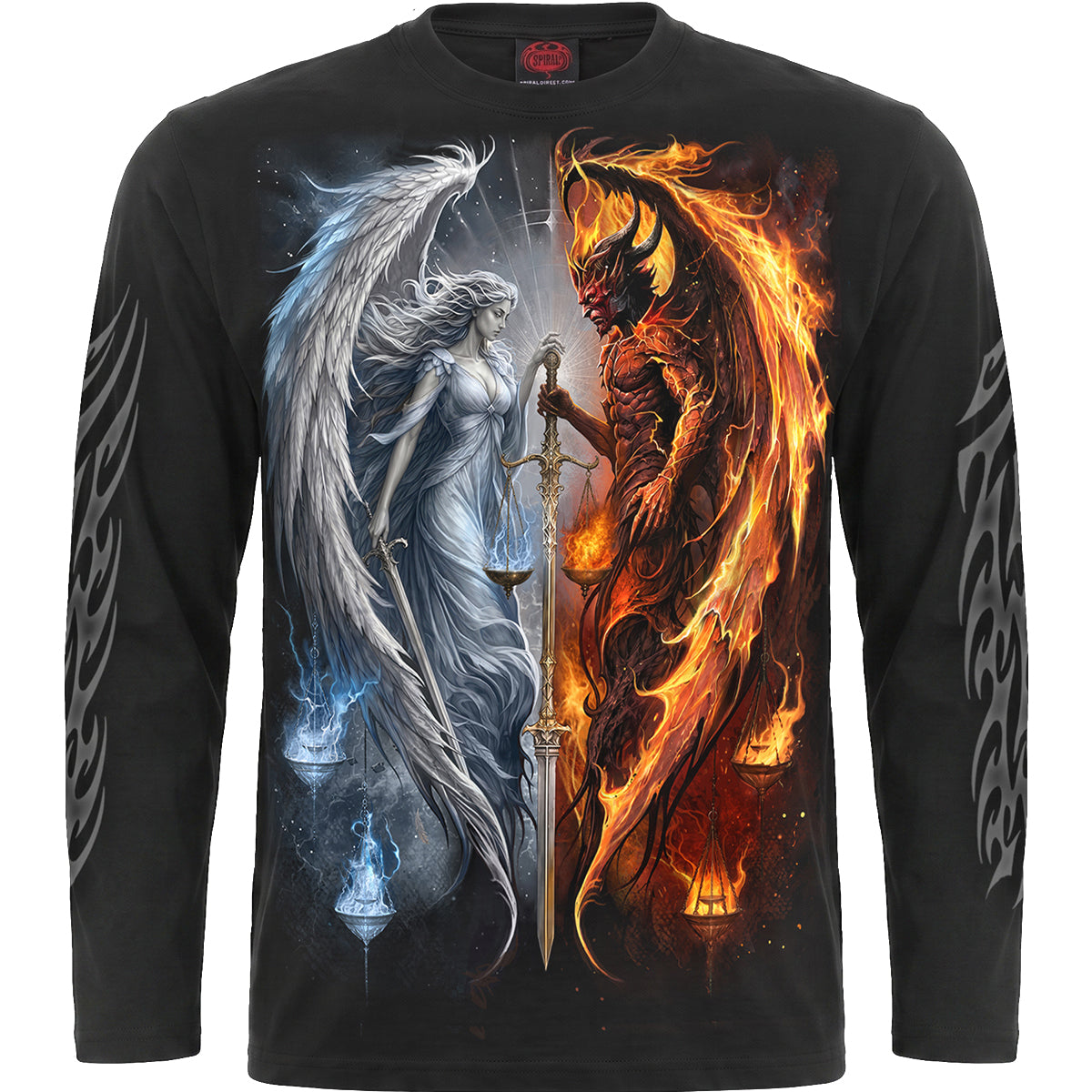 ANGEL & DEMON - Maglietta a maniche lunghe nera