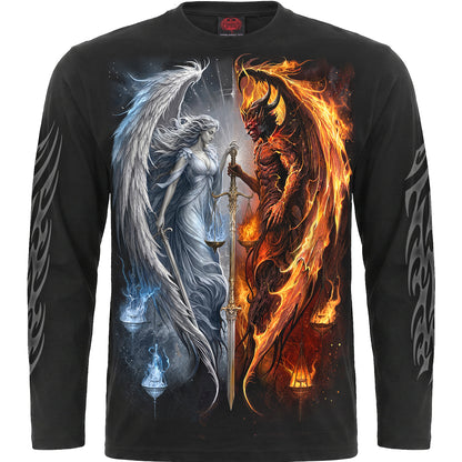 ANGEL & DEMON - Maglietta a maniche lunghe nera