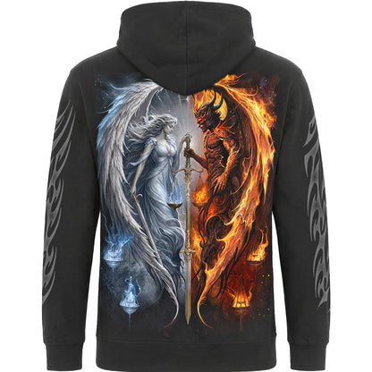 ANGEL & DEMON - Felpa con cappuccio nera