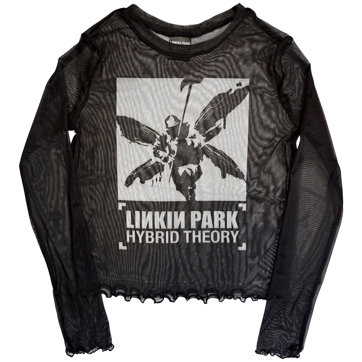 LINKIN PARK - HYBRID THEORY - Ladies Long Sleeve Crop Top Black