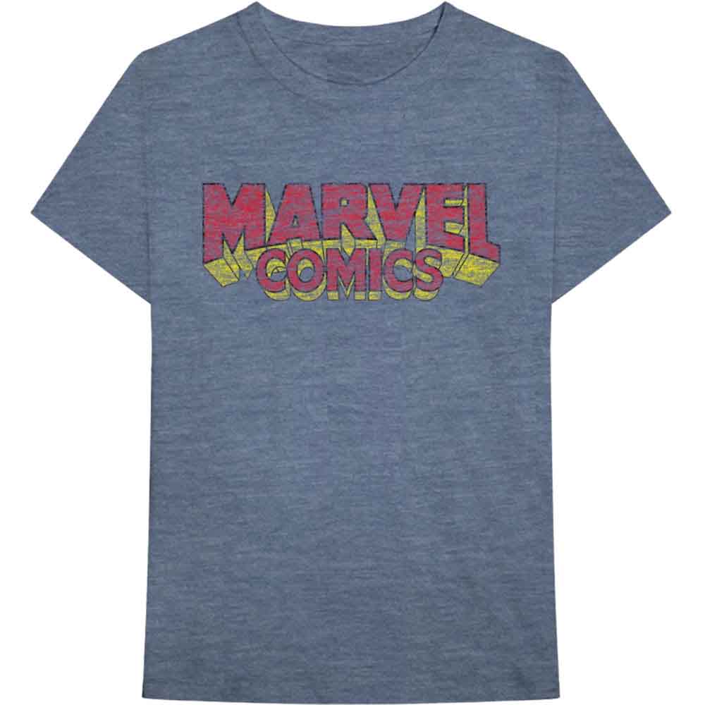 MARVEL COMICS - DISTRESSED LOGO - T-Shirt Blue