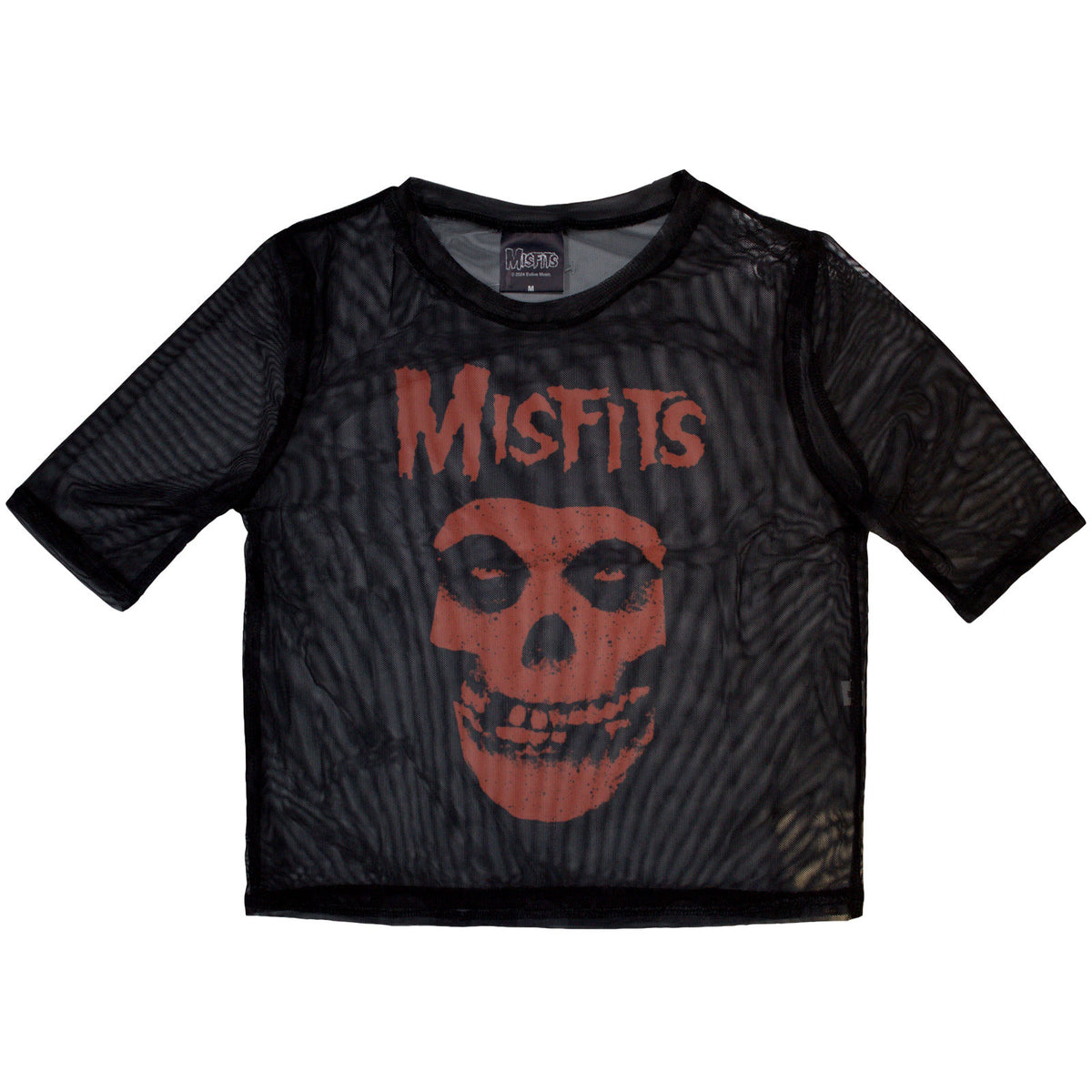 MISFITS - ORANGE LOGO & SKULL - Ladies Crop Top Black