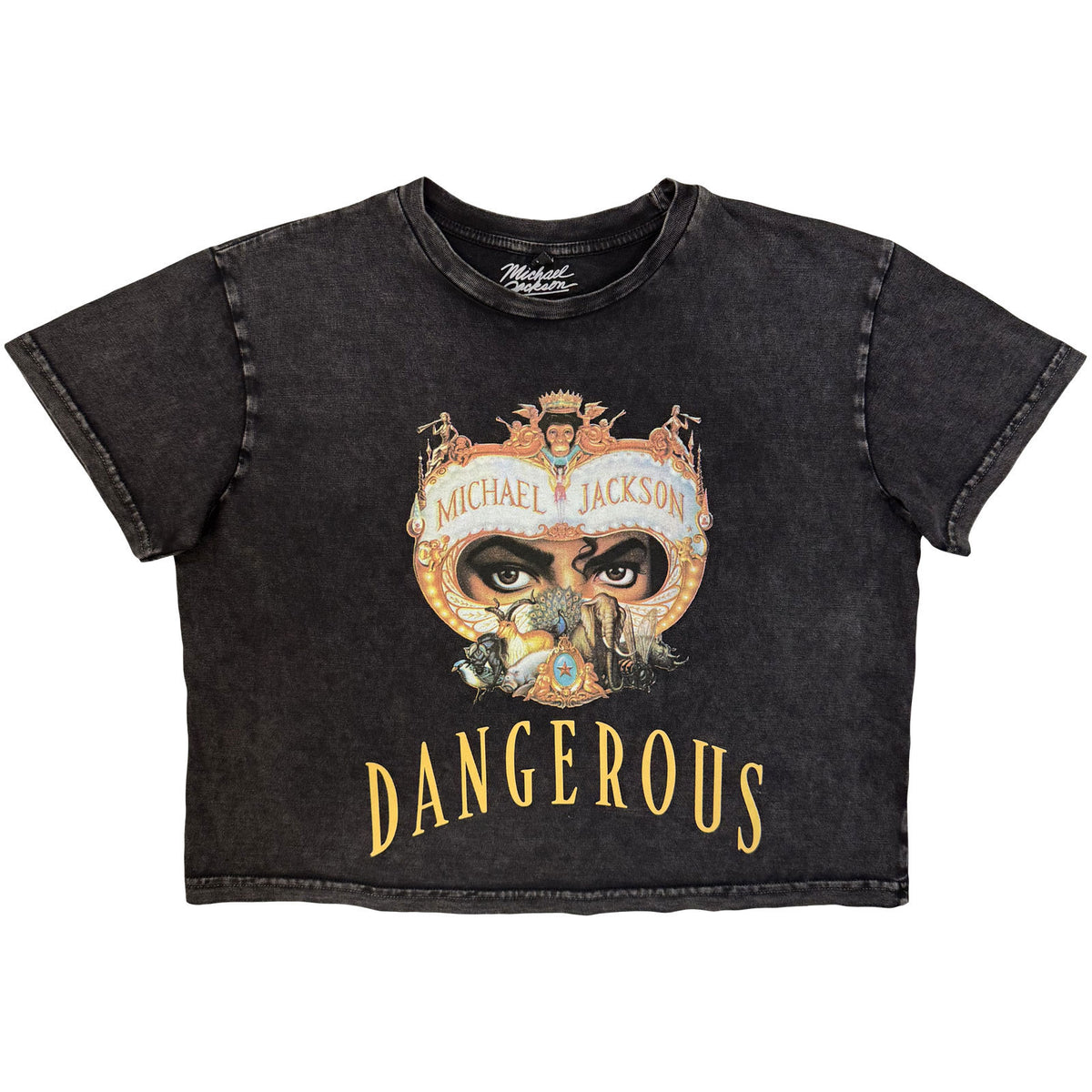 MICHAEL JACKSON - DANGEROUS - Ladies Crop Top Grey