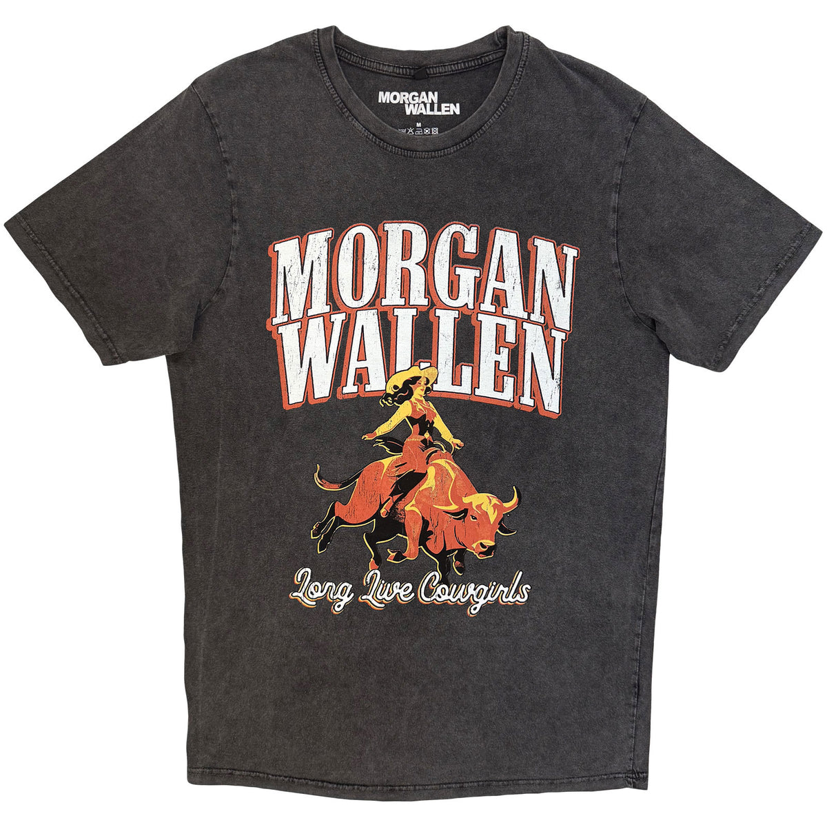 MORGAN WALLEN - LONG LIVE COWGIRLS - Stone Wash T-Shirt Grey