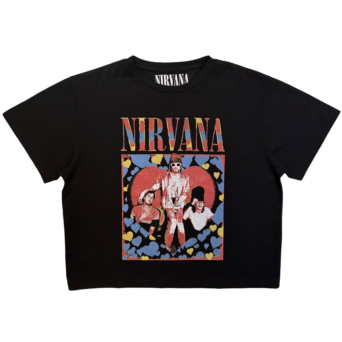 NIRVANA - HEART - Ladies Crop Top Black