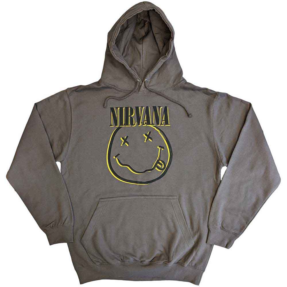 NIRVANA - INVERSE HAPPY FACE - Pullover Hoodie Grey
