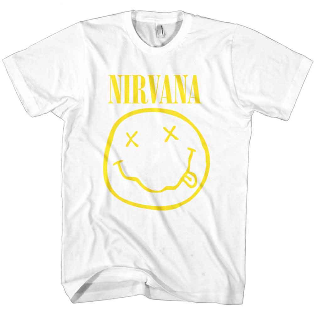 NIRVANA - YELLOW HAPPY FACE - Kids T-Shirt White