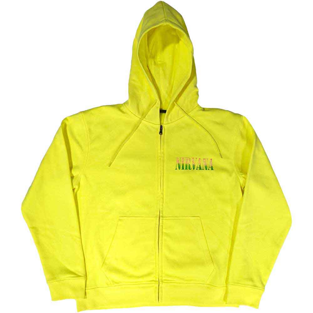 NIRVANA - SORBET RAY HAPPY FACE - Zipped Hoodie Yellow