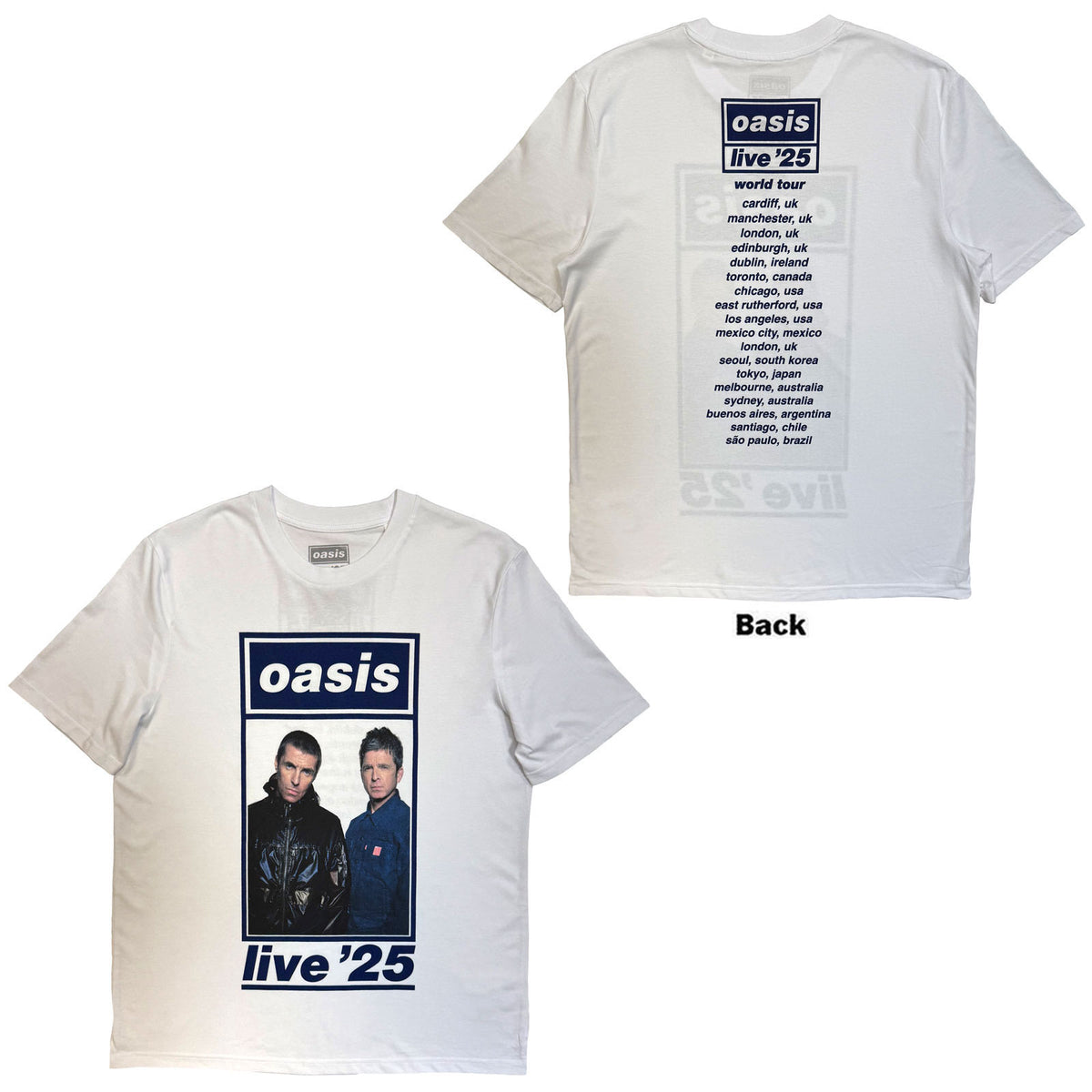 OASIS - COLOUR PHOTO LIVE '25 WORLD TOUR - T-Shirt White