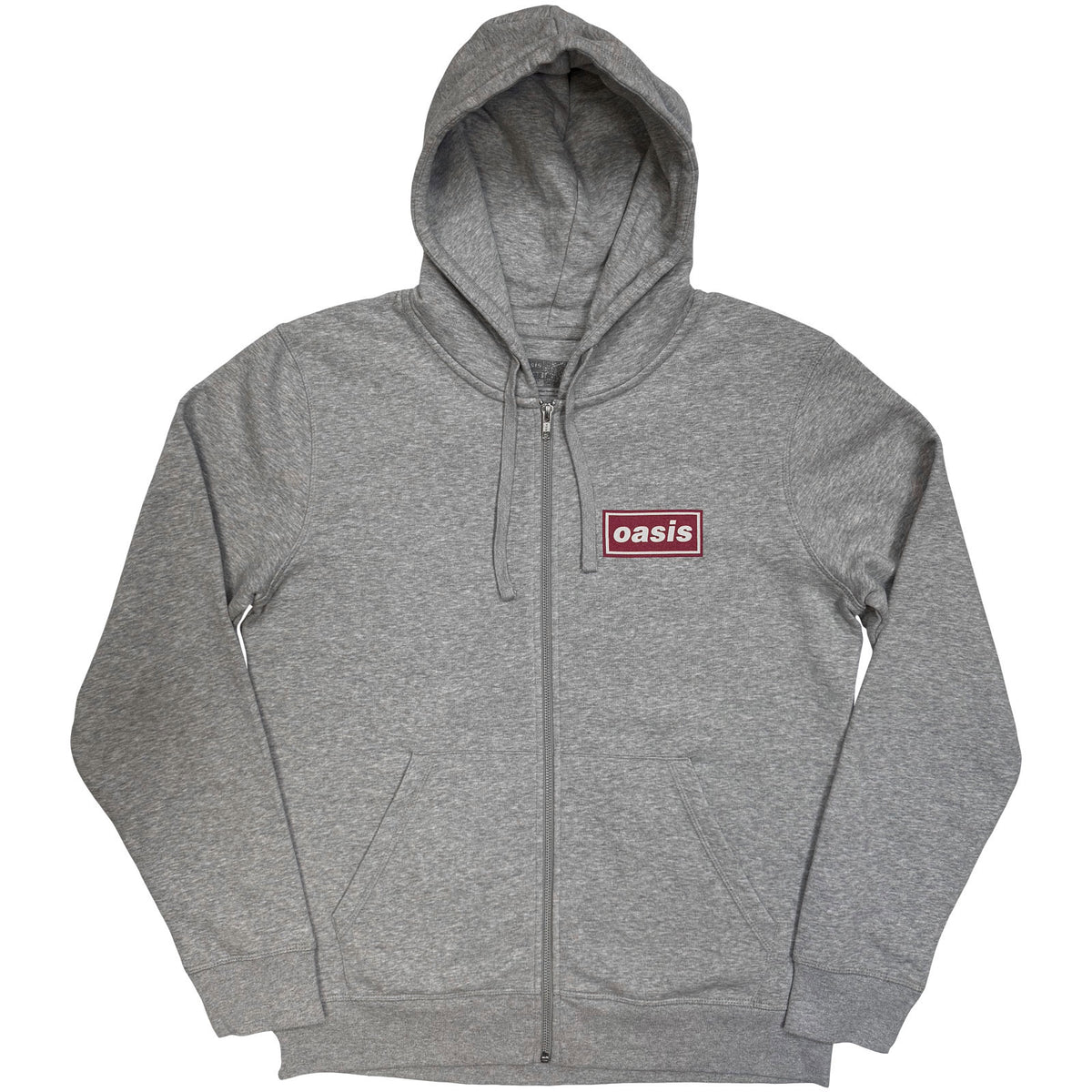 OASIS - WHAT'S THE STORY RED LOGO - Zipped Hoodie Grey