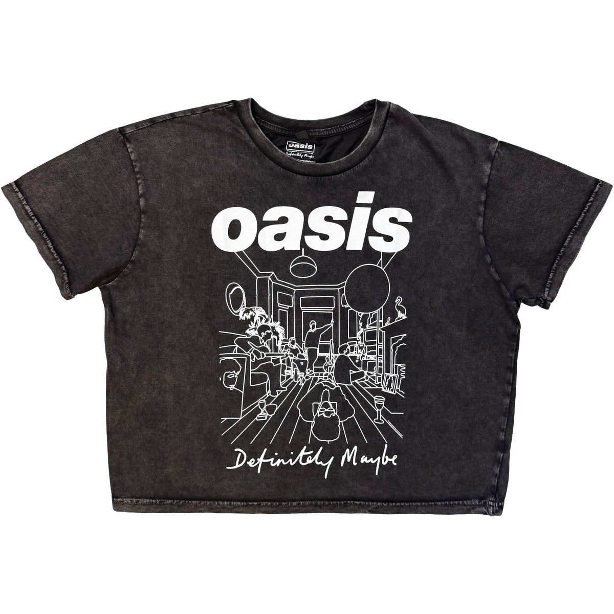 OASIS - DM LINE DRAWING - Ladies Crop Top Grey