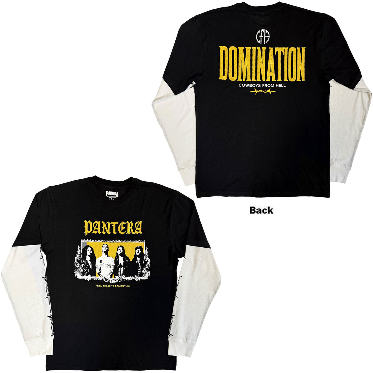 PANTERA - TEXAS TO DOMINATION - Layered Long Sleeve T-Shirt Multicolour