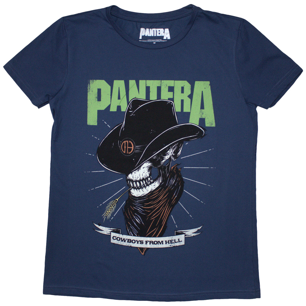 PANTERA - SKELETON COWBOY - Ladies T-Shirt Blue