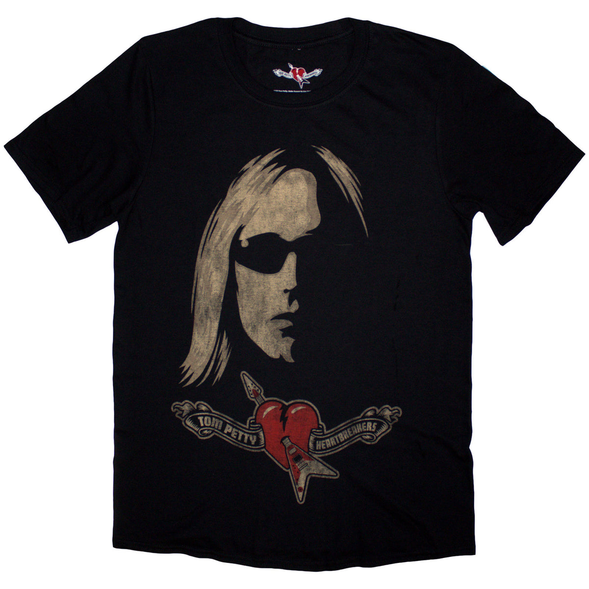 TOM PETTY & THE HEARTBREAKERS - SHADES & LOGO - T-Shirt Black