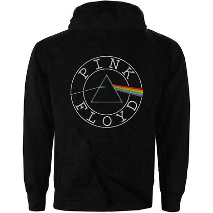 PINK FLOYD - CIRCLE LOGO - Ladies Zipped Hoodie Black