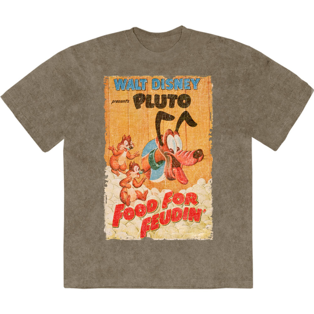 DISNEY - PLUTO FOOD FOR FEUDIN' - Stone Wash T-Shirt Green