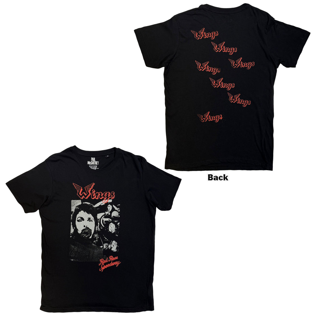 PAUL MCCARTNEY - WINGS COLLAGE - T-Shirt Black