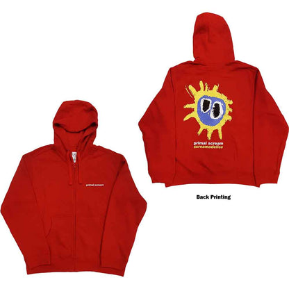 PRIMAL SCREAM - SCREAMADELICA - Zipped Hoodie Red