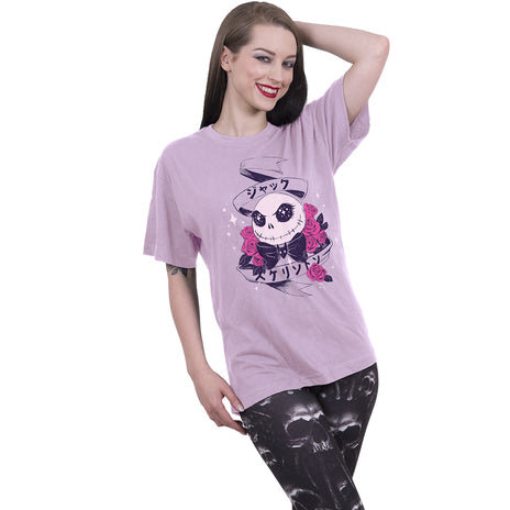 NIGHTMARE BEFORE CHRISTMAS - KAWAII JACK - Maglietta con stampa frontale nera