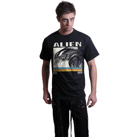 ALIEN - RETRO BARS - Maglietta con stampa frontale nera