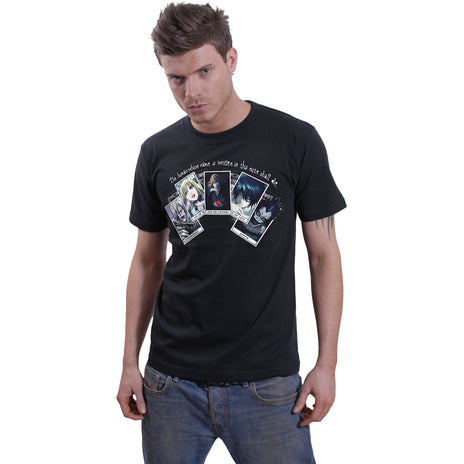 DEATH NOTE - PLAYING CARDS - Maglietta con stampa frontale nera