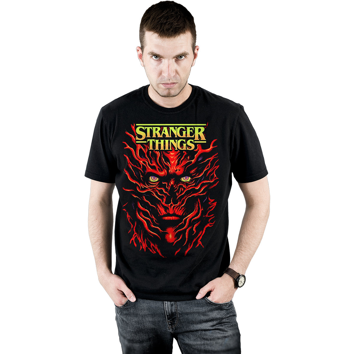 STRANGER THINGS - VECNA POSTERISED - Front Print T-Shirt Black