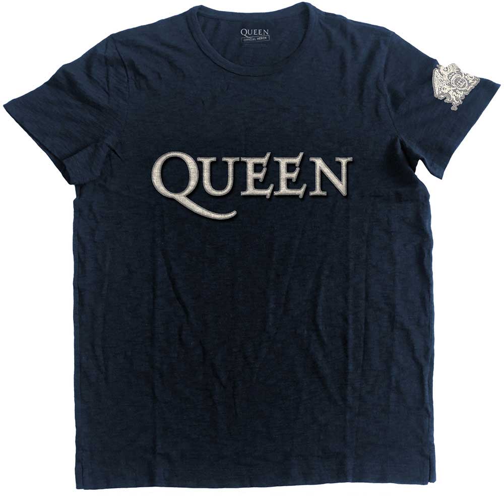 QUEEN - LOGO & CREST APPLIQUE - T-Shirt Blue