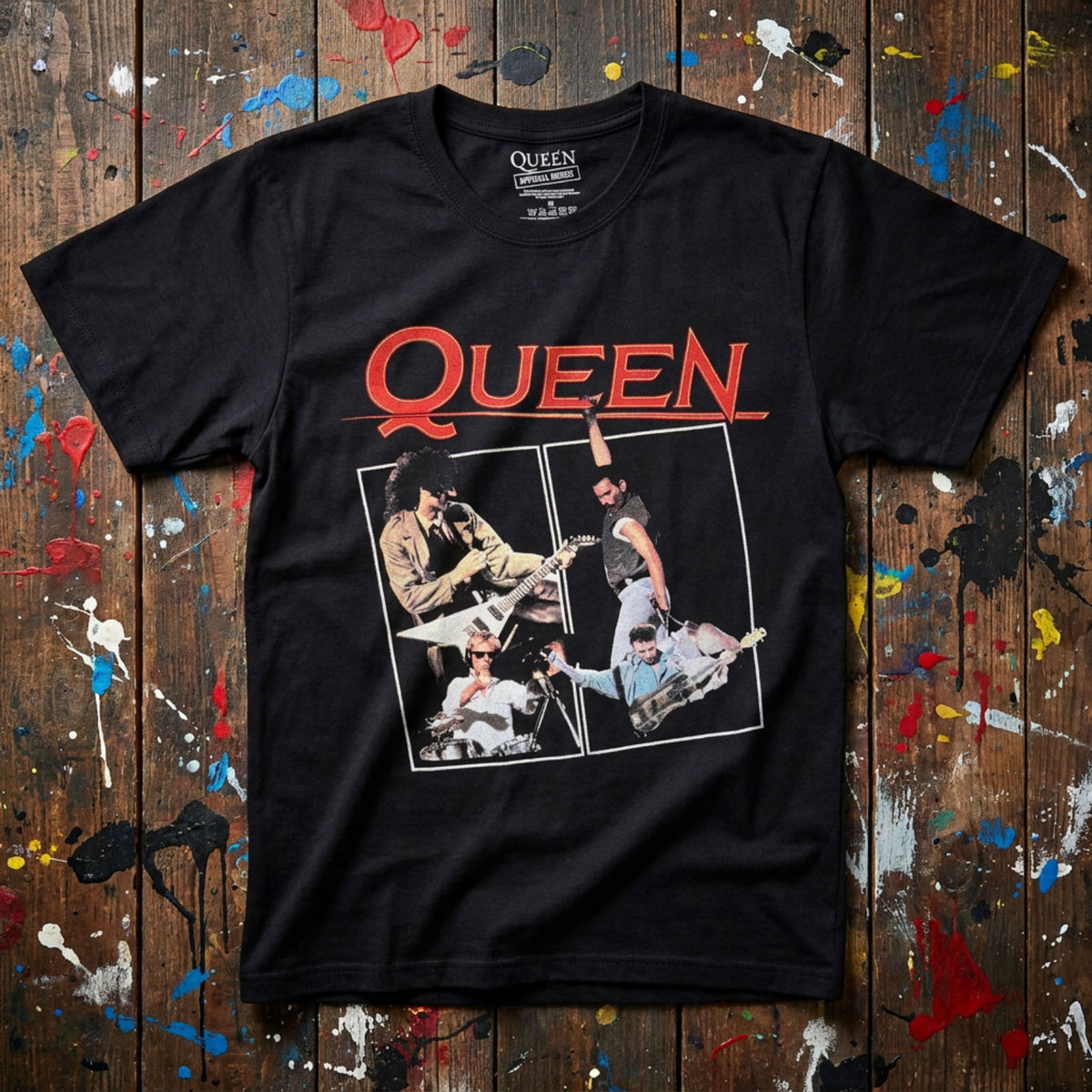QUEEN - POSTER - Carbon T-Shirt Black