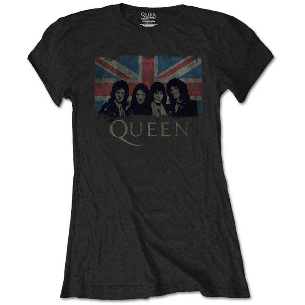 QUEEN - UNION JACK - Ladies T-Shirt Black