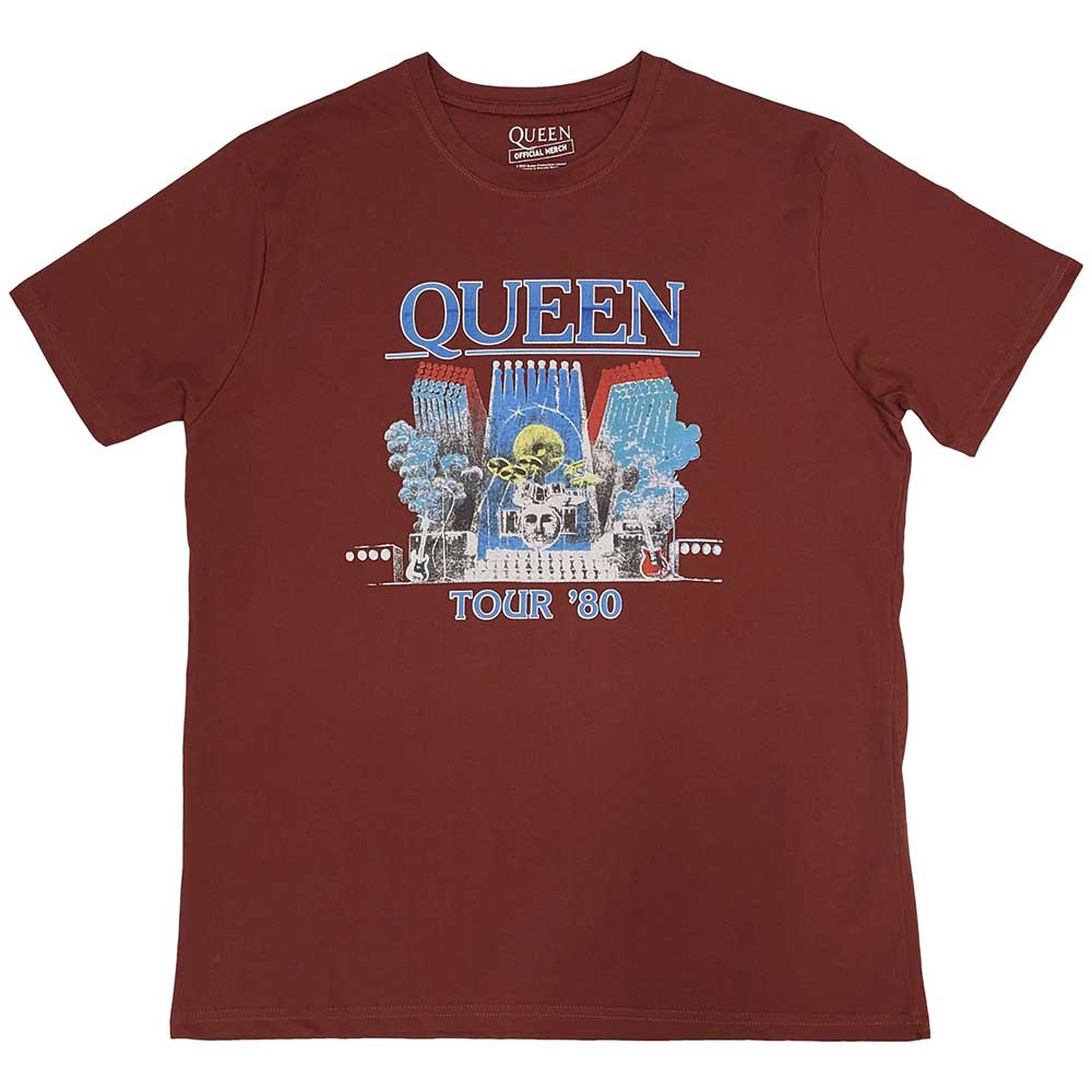 QUEEN - TOUR '80 - T-Shirt Red