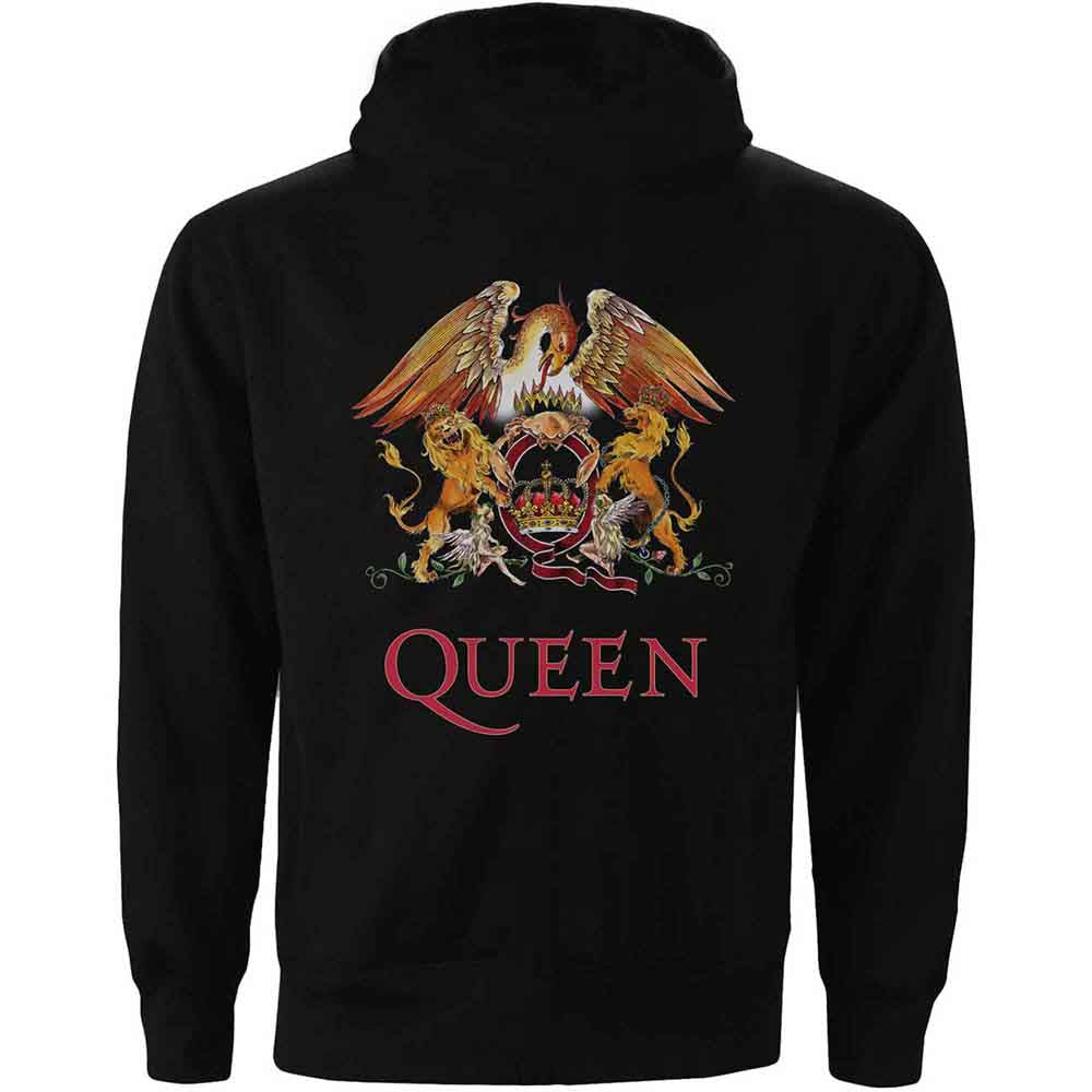QUEEN - CLASSIC CREST - Zipped Hoodie Black