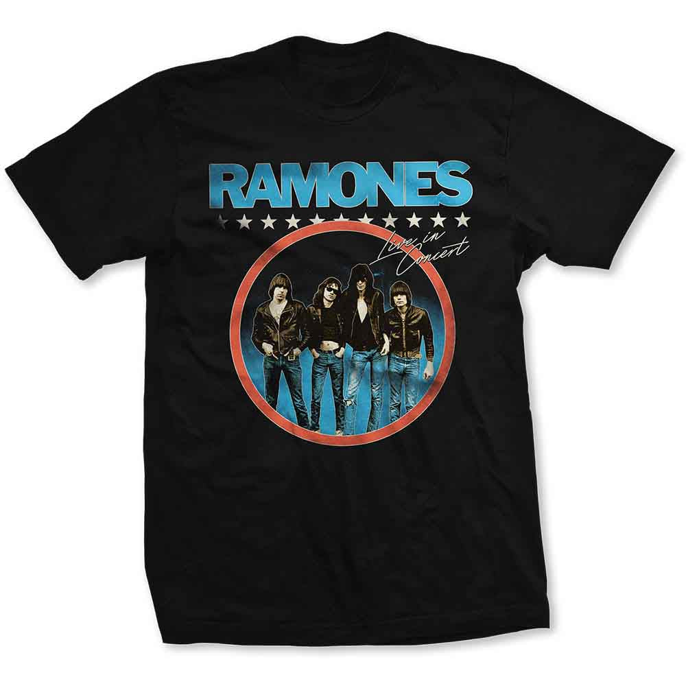 RAMONES - CIRCLE PHOTO - T-Shirt Black