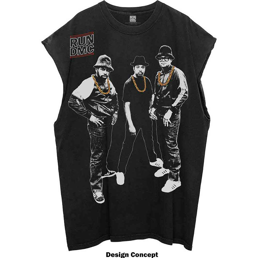 RUN DMC - GOLD CHAINS PHOTO - Tank T-Shirt Black