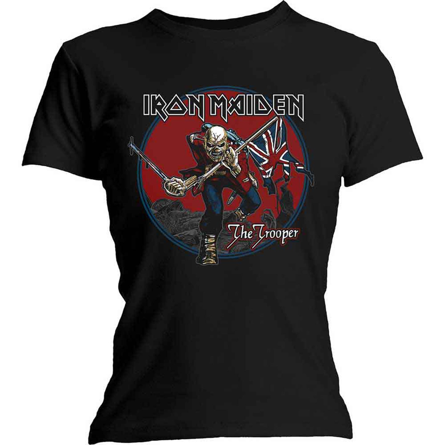 IRON MAIDEN - TROOPER RED SKY - Ladies T-Shirt Black