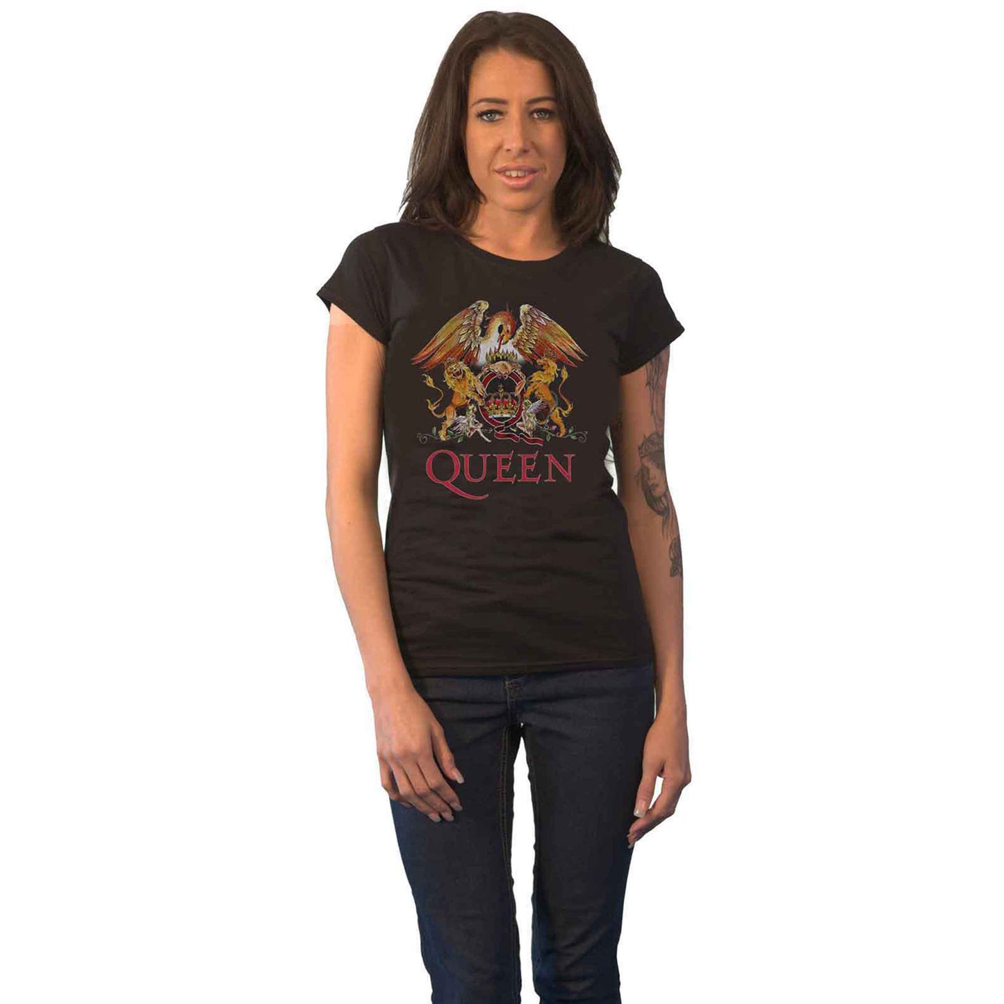 QUEEN - CLASSIC CREST - Ladies T-Shirt Black