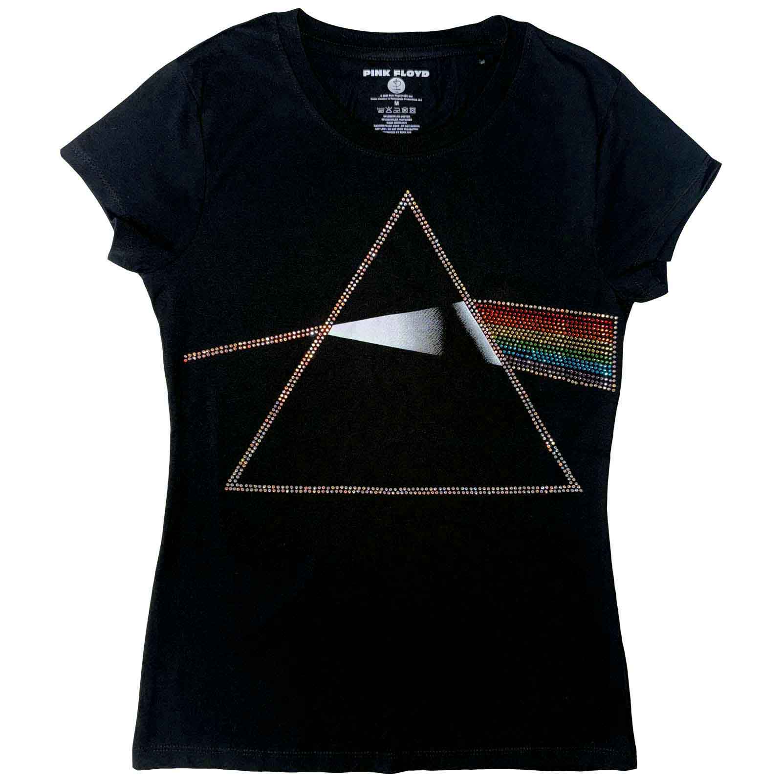PINK FLOYD - DARK SIDE OF THE MOON - Ladies T-Shirt Black (Embellished)