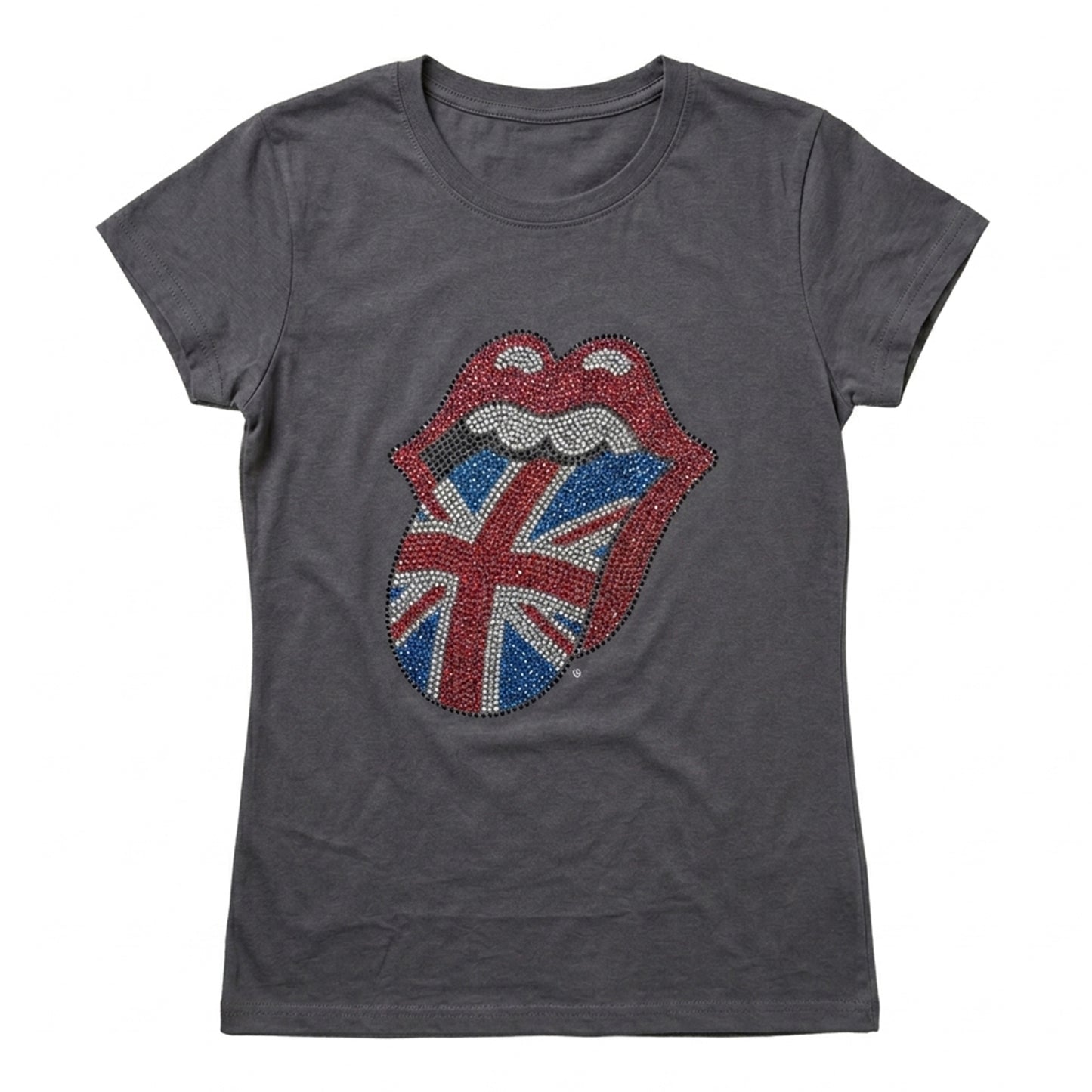 THE ROLLING STONES - CLASSIC UK TONGUE - Maglietta da donna grigia (impreziosita)