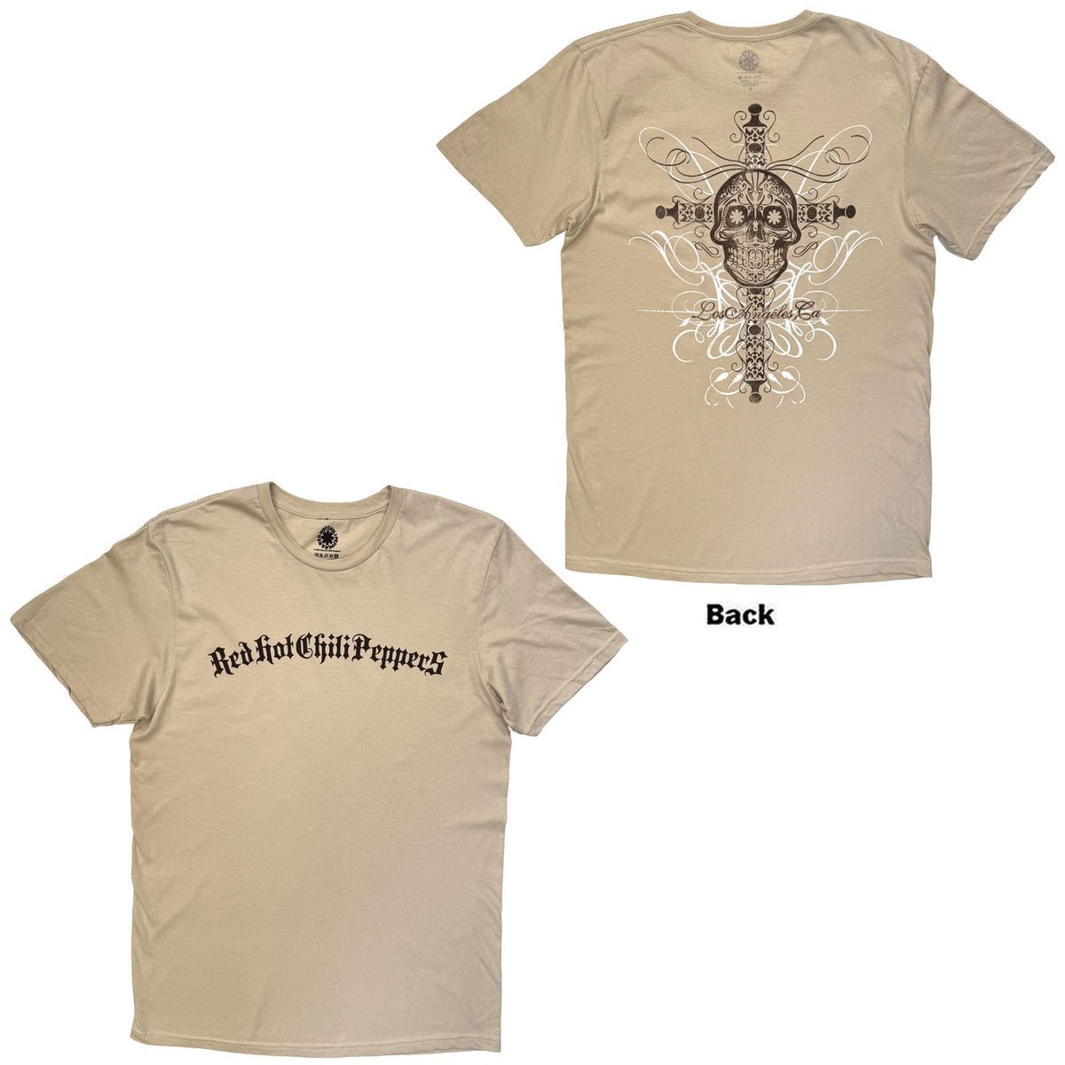 RED HOT CHILI PEPPERS - SKULL CROSS - T-Shirt Sand