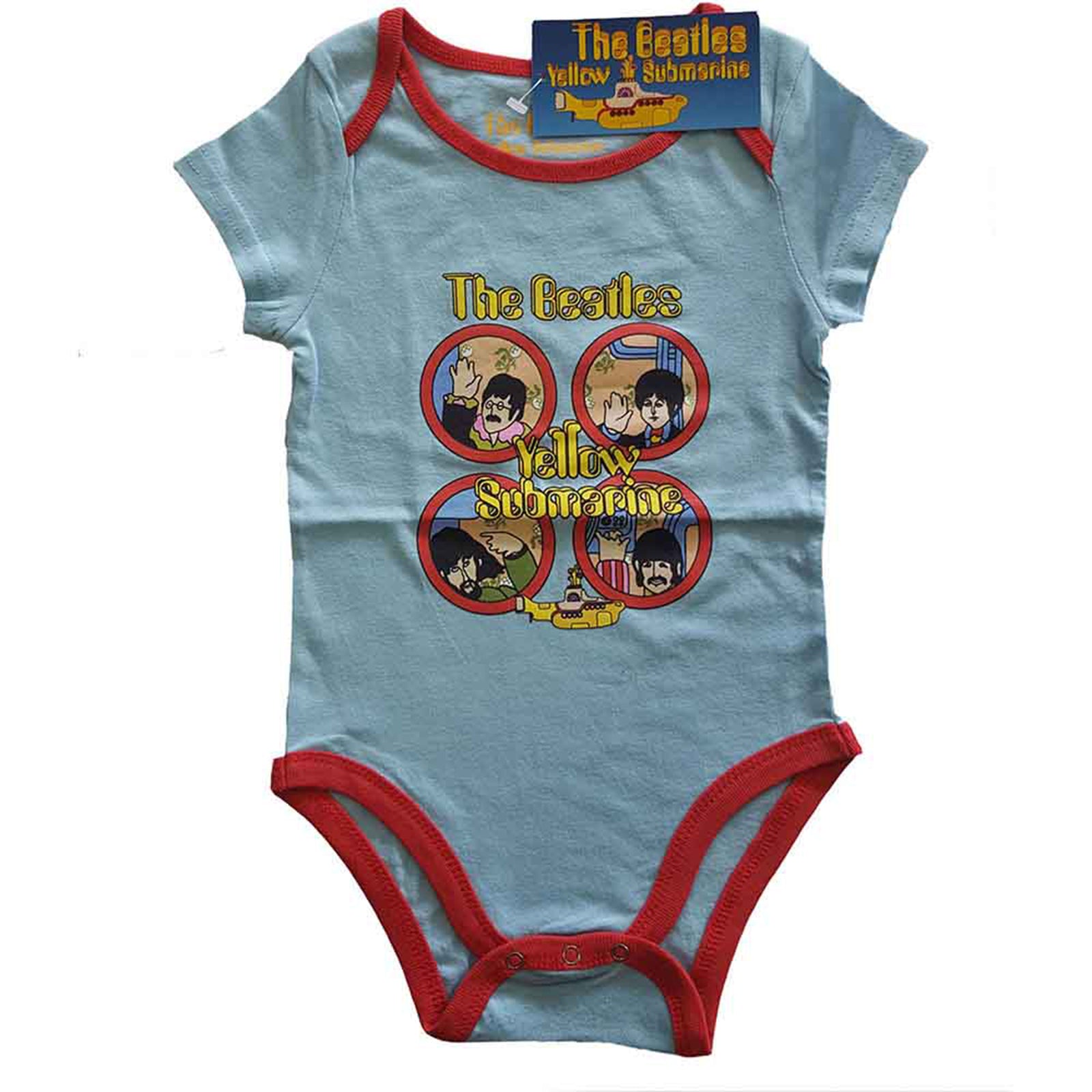 BEATLES, THE - YELLOW SUBMARINE PORTHOLES - Baby Grow Blue