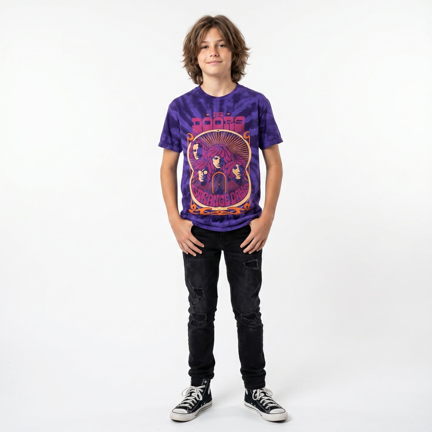 THE DOORS - STRANGE DAYS - Kids T-Shirt Blue (Wash Collection)