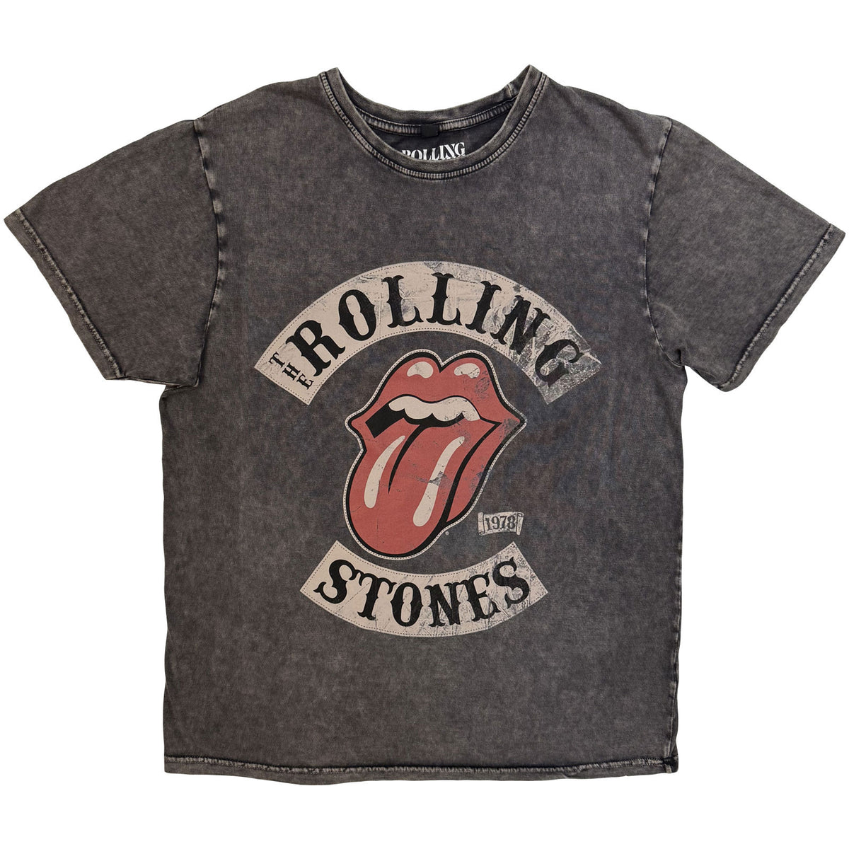 THE ROLLING STONES - TOUR 78 - Stone Wash T-Shirt Grey
