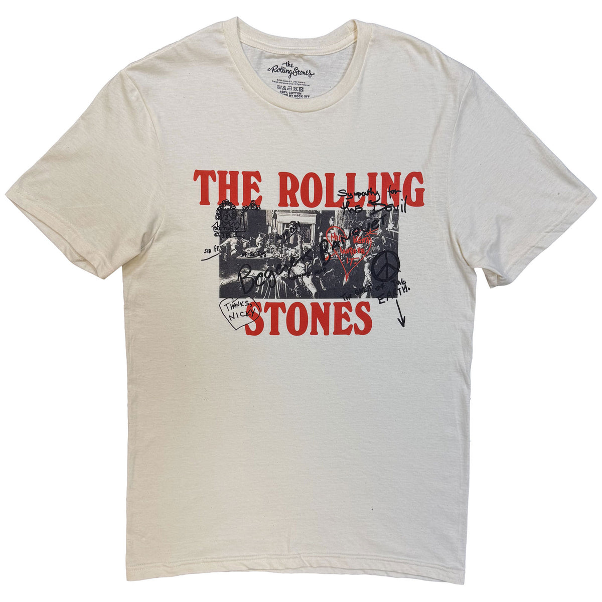 THE ROLLING STONES - BEGGARS BANQUET GRAFFITI - T-Shirt Natural