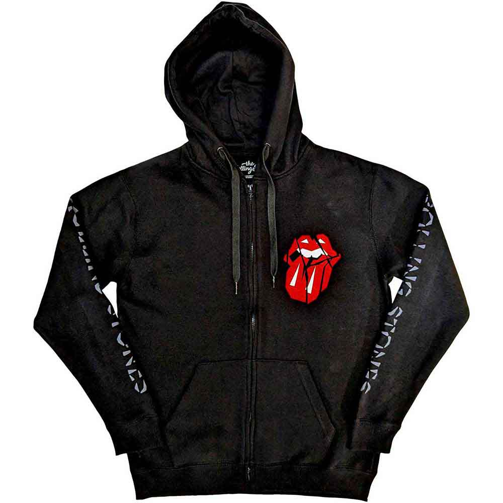 THE ROLLING STONES - HACKNEY DIAMONDS SHATTERED TONGUE - Zipped Hoodie Black