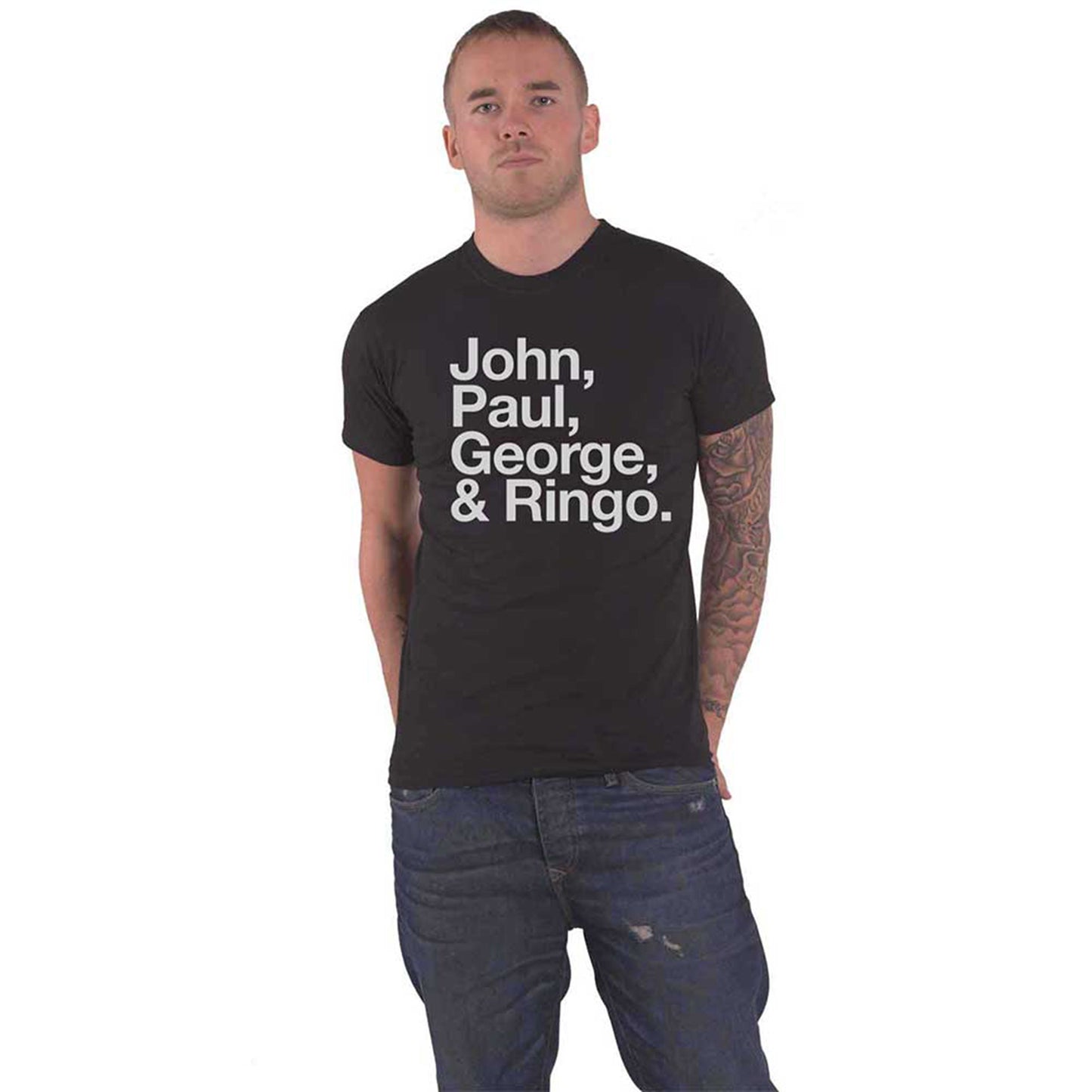 BEATLES, THE - JOHN, PAUL, GEORGE & RINGO - Maglietta nera