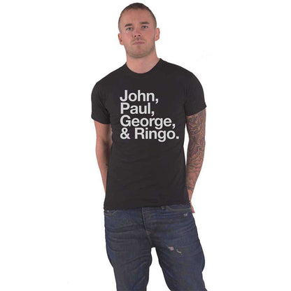 BEATLES, THE - JOHN, PAUL, GEORGE & RINGO - Maglietta nera