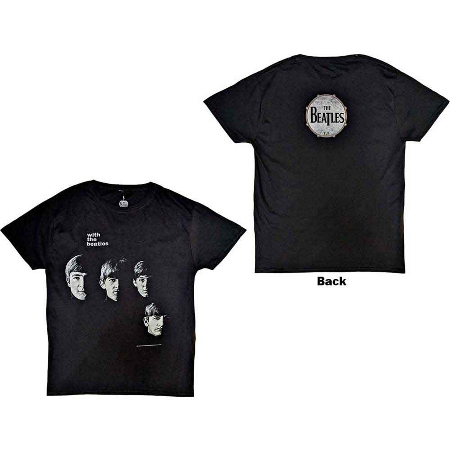 BEATLES, THE - VINTAGE WITH THE BEATLES - Maglietta nera (retro stampa)