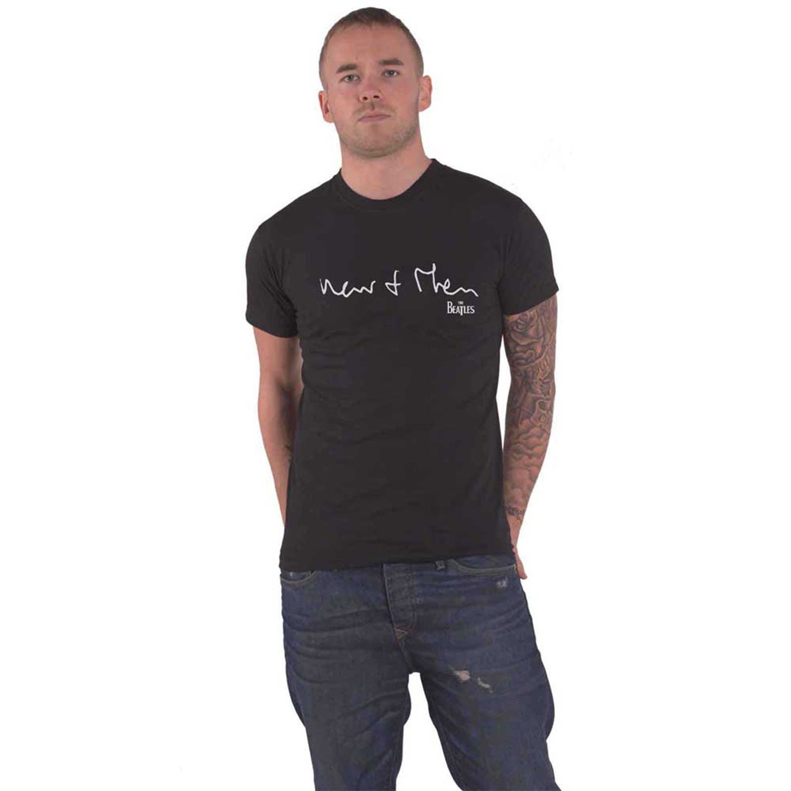 BEATLES, THE - NOW & THEN - T-Shirt Black (Back Print)
