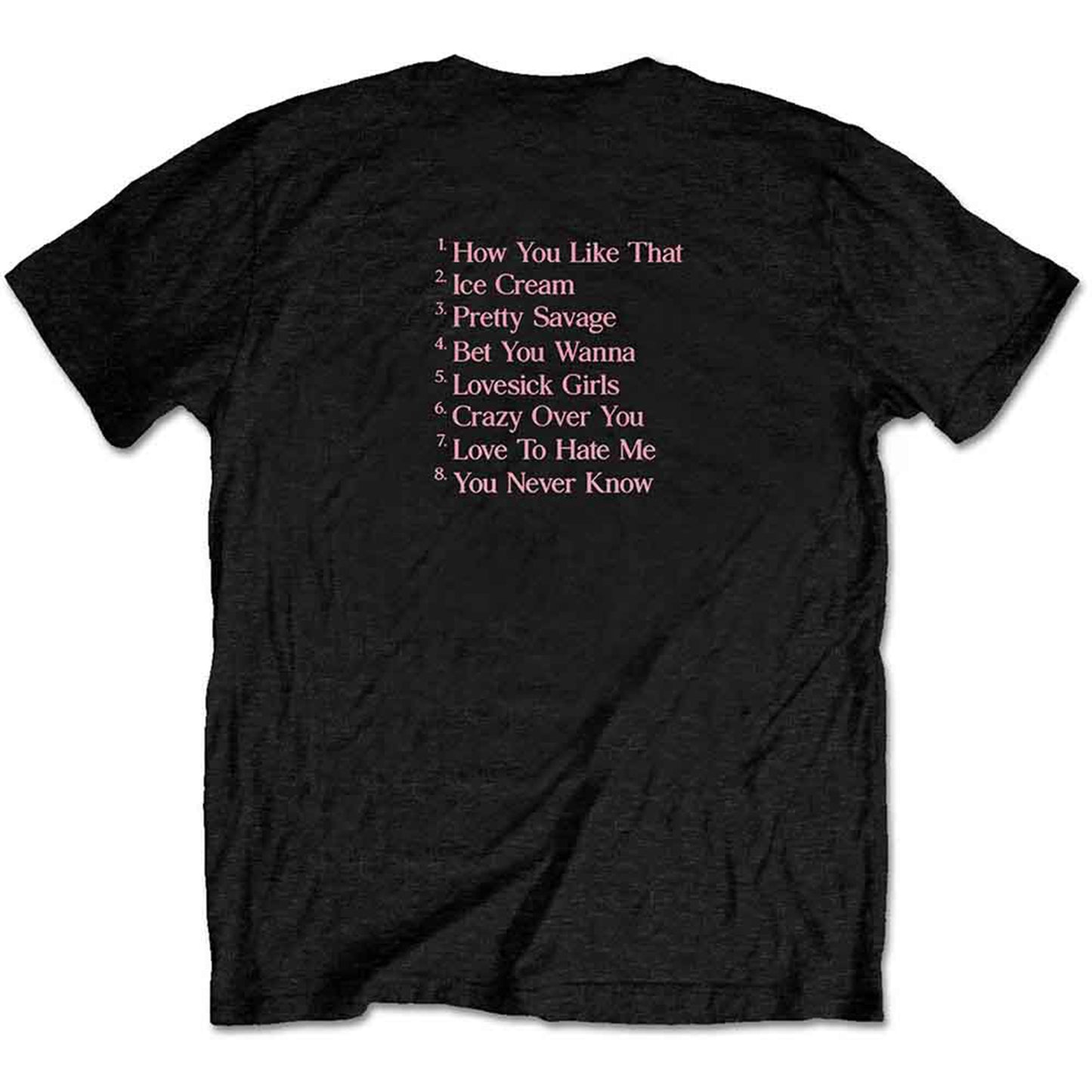 BLACKPINK - THE ALBUM TRACK LIST - T-Shirt Black (Back Print)